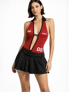 Jaded London The Quarterback Cutout Mini Dress